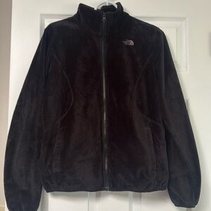 The North Face Ostio Full Zip Jacket Black w/gray Thick Fleece Medium TNF furry